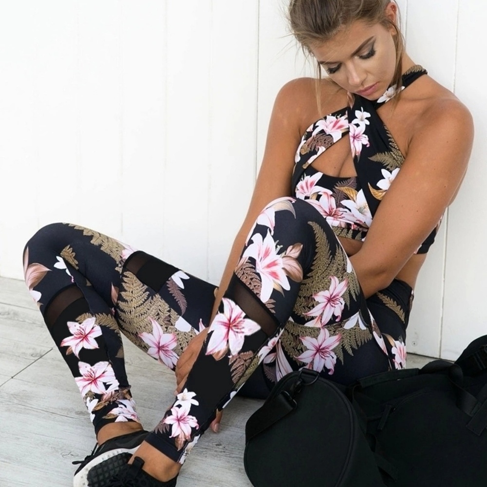 LAST S!! Floral workout yoga set - Picture 4 of 7
